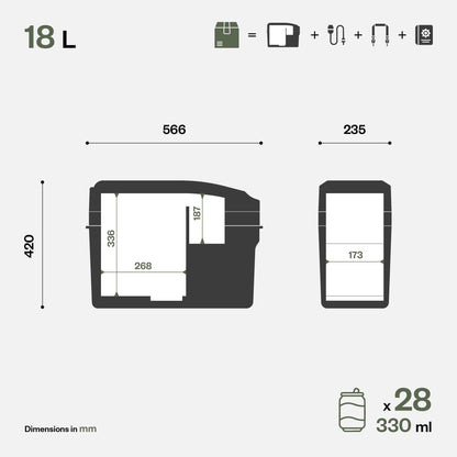 Indel B ITB18 Nevera Congelador Portátil 18 L, Compresor 12/24 V, Para Coche y Camping