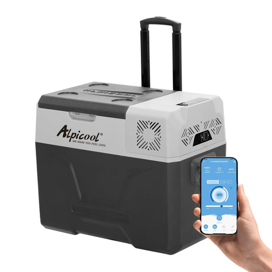 Alpicool CX40 Nevera Portátil 40 L, 12 V, USB, Barra Telescópica y Ruedas