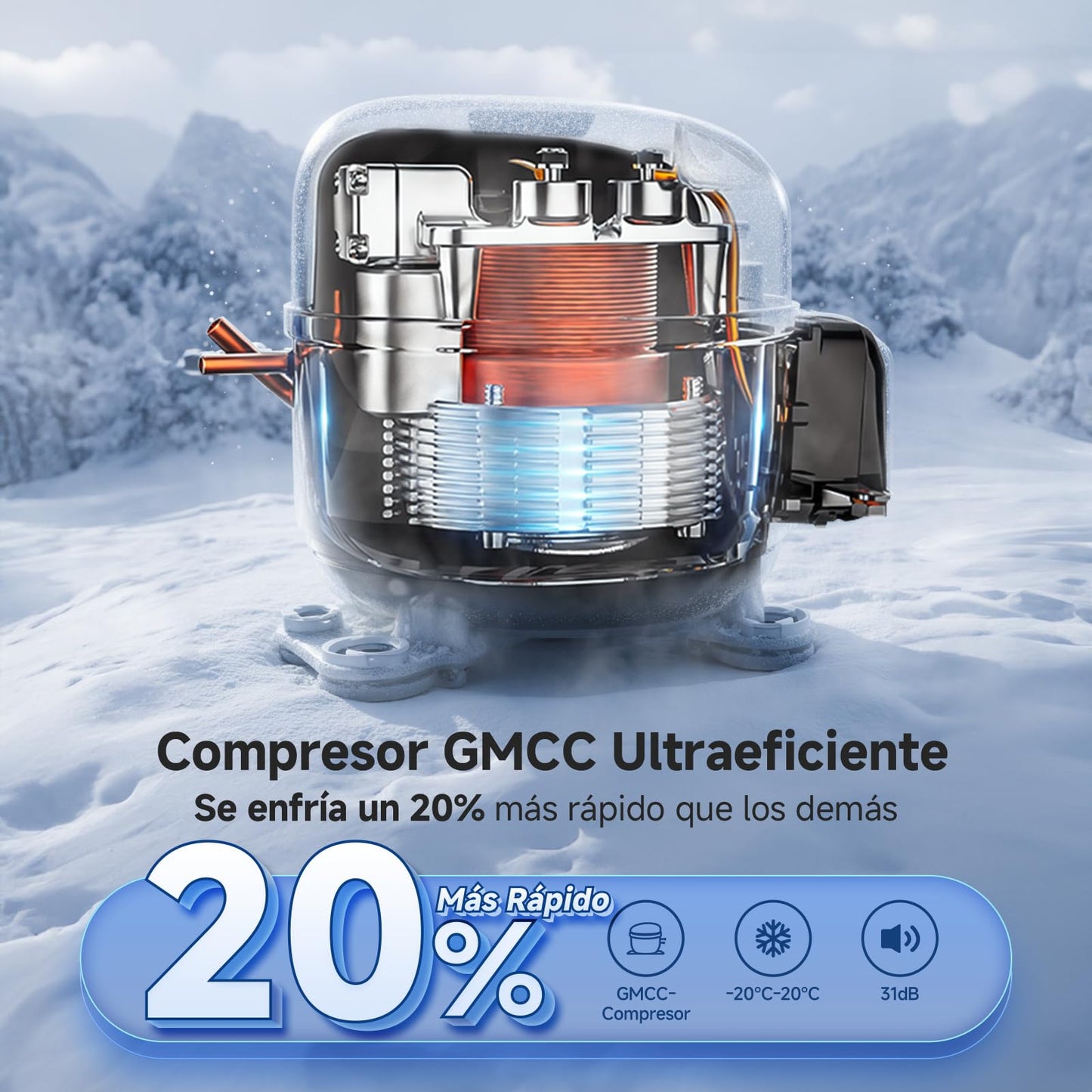 AAOBOSI Nevera Portátil IPX4 25 L, Compresor 12 V, -20°C a 20°C, Para Coche y Camping