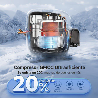 AAOBOSI Nevera Portátil IPX4 25 L, Compresor 12 V, -20°C a 20°C, Para Coche y Camping