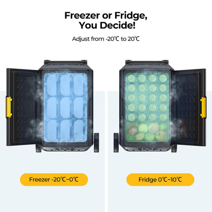 BougeRV CRS Nevera Compresor Portátil 50 L con Ruedas, App, IPX4, -20°C, 12/24 V y 220 V
