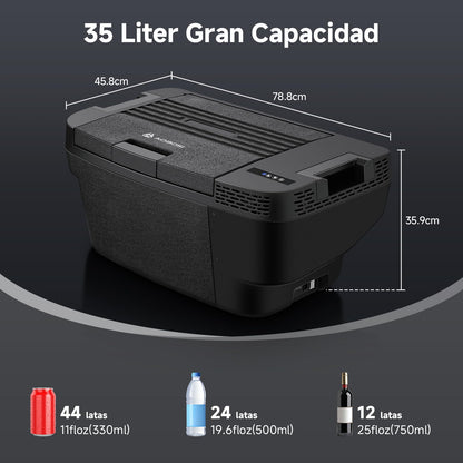 AAOBOSI Nevera Compresor 35 L para Tesla Model Y, App Control, -20°C, Antivibración