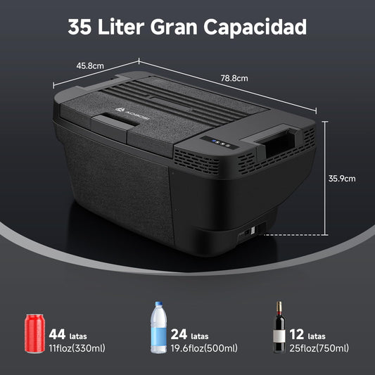 AAOBOSI Nevera Compresor 35 L para Tesla Model Y, App Control, -20°C, Antivibración
