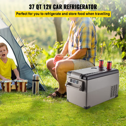 VEVOR Nevera Termoeléctrica Portátil 35 L, Mini Refrigerador de Coche con Pantalla LCD