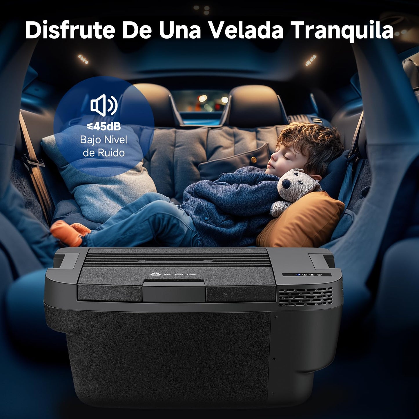 AAOBOSI Nevera Compresor 35 L para Tesla Model Y, App Control, -20°C, Antivibración