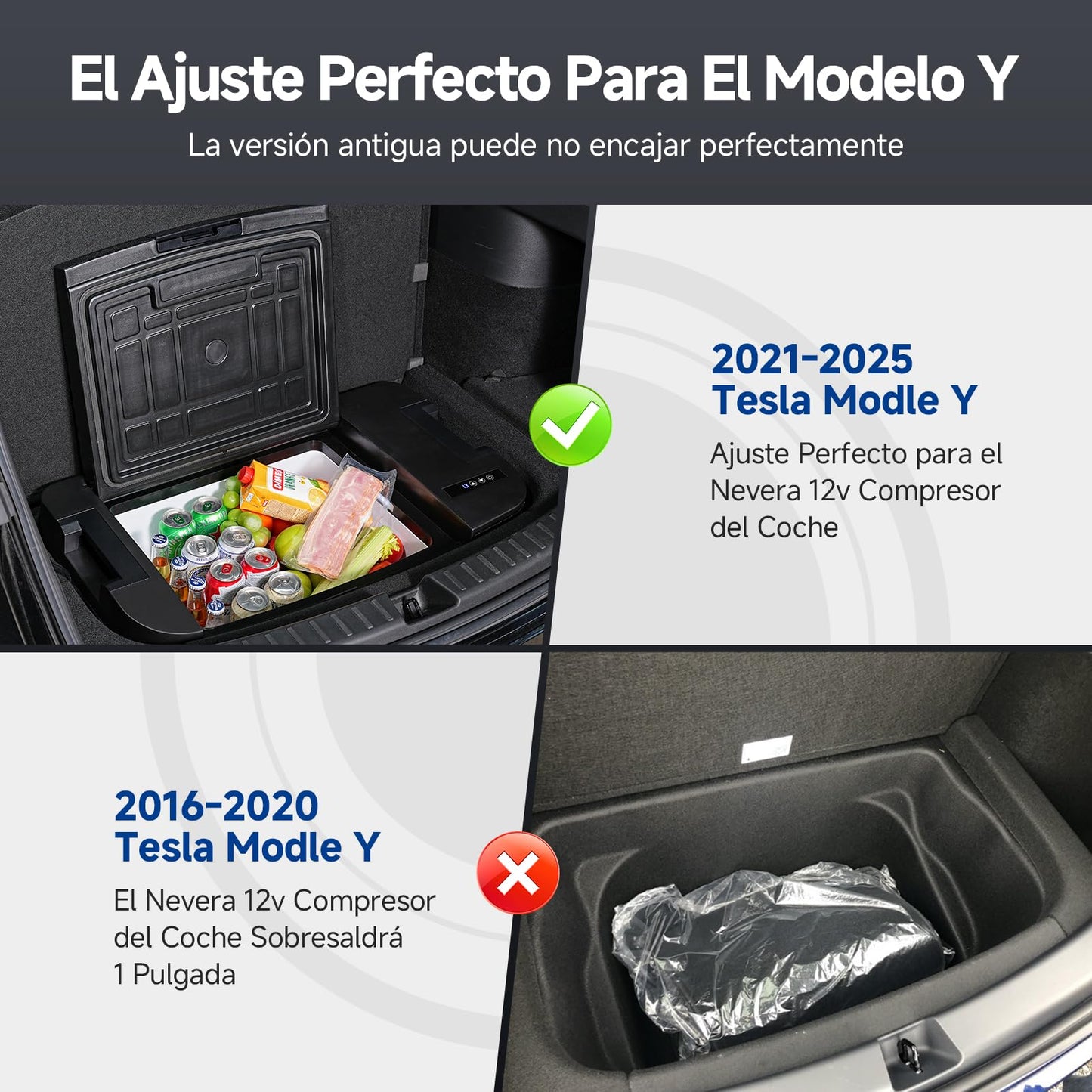 AAOBOSI Nevera Compresor 35 L para Tesla Model Y, App Control, -20°C, Antivibración