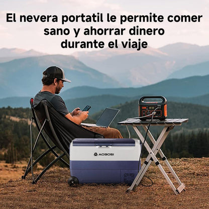 AAOBOSI Nevera Portátil 50 L con Ruedas, Doble Zona, App, USB, -20°C a 20°C