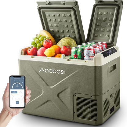 AAOBOSI Nevera Portátil 32 L, 12/24 V y 100-240 V, -20°C a 20°C, Para Coche y Camping