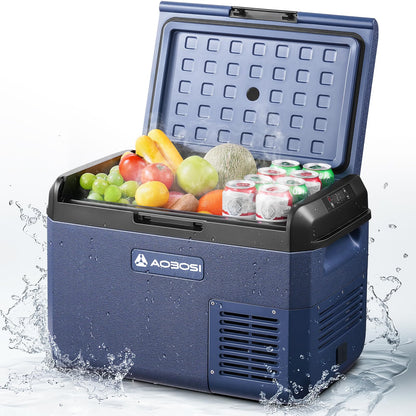 AAOBOSI Nevera Portátil IPX4 25 L, Compresor 12 V, -20°C a 20°C, Para Coche y Camping