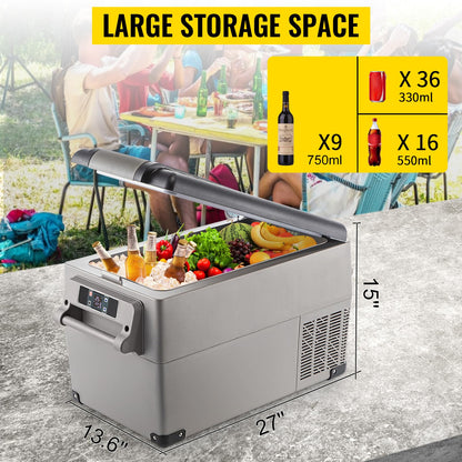 VEVOR Nevera Termoeléctrica Portátil 35 L, Mini Refrigerador de Coche con Pantalla LCD